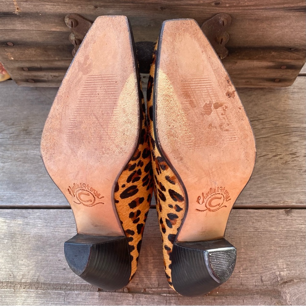 Charlie 1 Horse Calf Hair Leopard Print Mules - Picture 7 of 9
